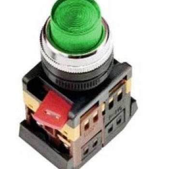 Кнопка IEK ABLFP-22 1з+1p 220В подсветка зелёный (10)