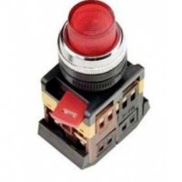 Кнопка IEK ABLFP-22 1з+1p 220В подсветка красный (10)