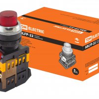 Кнопка TDM ABLFP-22 d22мм 1з+1р 230В подсветка красный (10)