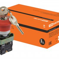 Кнопка TDM BS142 Гриб 1р ключ 230В красный (8)