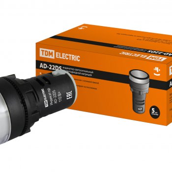 Лампа индикаторная TDM AD-22DS(LED) белый 110В (10)