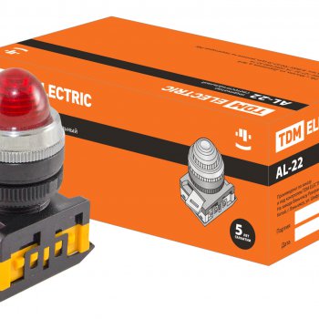 Лампа индикаторная TDM AL-22 красный 230В (10)