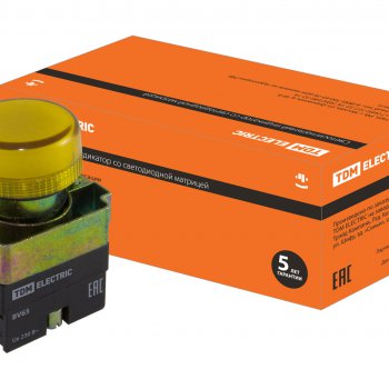 Лампа индикаторная TDM BV65 (LED) желтый (10)