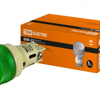 Лампа индикаторная TDM ENR-22 зеленый 220В (10)