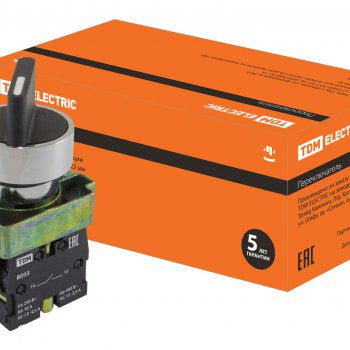 Переключатель TDM BD33 I-O-II 1з+1р черный (10)