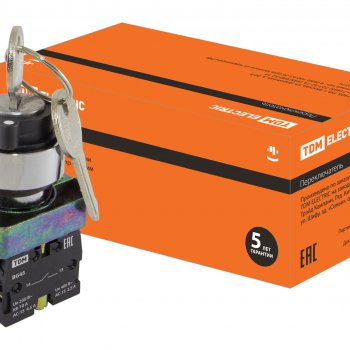 Переключатель TDM BD45 I-O 1з+1р ключ черный (10)