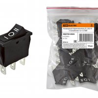 Выключатель TDM YL-202-01 1з+1з вкл-выкл-вкл чёрный (10)