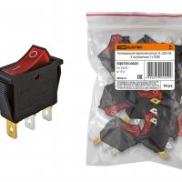 Выключатель TDM YL-202-03 1з вкл-выкл красный (10)