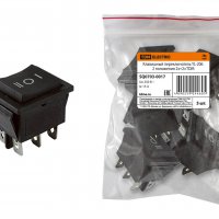 Выключатель TDM YL-206 2з+2з вкл-выкл-вкл чёрный (5)