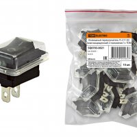 Выключатель TDM YL-211-02 1з вкл-выкл IP54 чёрный-красный (10)