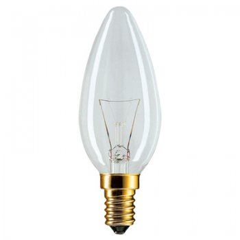 Лампа накаливания свеча 40Вт Е14 прозрачная Philips (10/100)