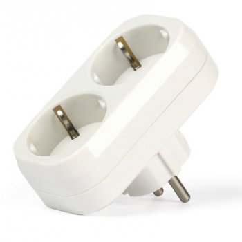 Двойник Smartbuy с/з белый 16А (100)