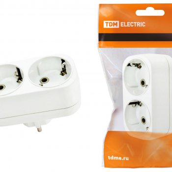 Двойник TDM 16А с/з линейный белый (50)