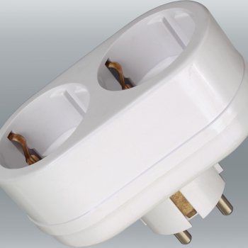 Двойник Toker 2Т2 16A с/з белый (50)