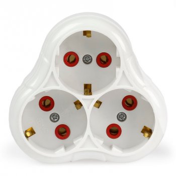 Тройник Smartbuy 16А с/з белый (100)