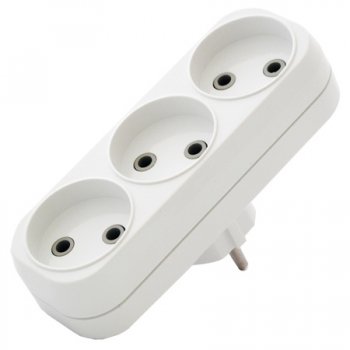 Тройник Универсал 6А б/з плоский белый (50)
