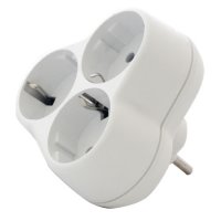 Тройник Универсал 16А с/з белый (5/50) *(564348)