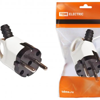 Вилка TDM угловая c/з кольцо белая (35)