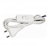 Шнур с переключателем-бра IEK 2м белый (100)