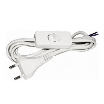 Шнур с переключателем-бра IEK 2м белый (100)