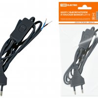 Шнур с переключателем-бра TDM 2м черный (80)