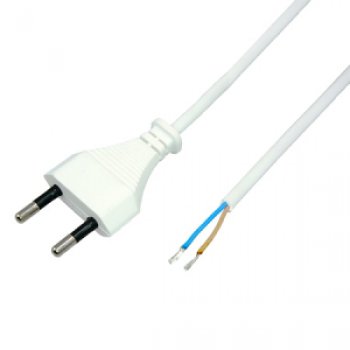 Шнур с вилкой Rexant 1,8м ШВВП 2х0,5 белый (50/300)