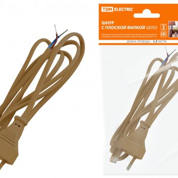 Шнур с вилкой TDM 1,7м бронза (80)