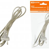 Шнур с вилкой TDM 1,7м прозрачный (80)