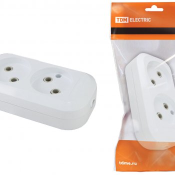 Колодка TDM 2гн 10А без заземления белый (20)