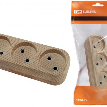 Колодка TDM 3гн 10А без заземления сосна (20)