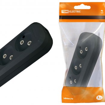 Колодка TDM 3гн 10А без заземления чёрный (20)