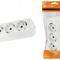 Колодка TDM 3гн 16А с заземлением белый (16)