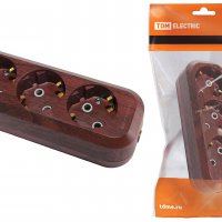 Колодка TDM 3гн 16А с заземлением бук (16)