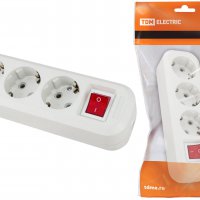 Колодка TDM 3гн 16А с заземлением выключатель белый (15)