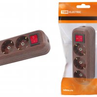 Колодка TDM 3гн 16А с заземлением выключатель бук (15)