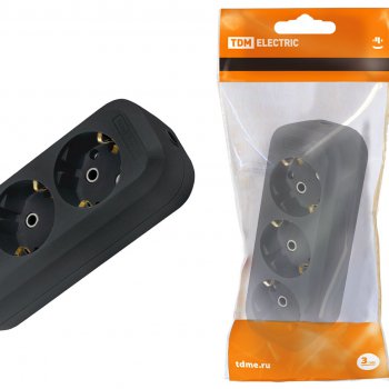 Колодка TDM 3гн 16А с заземлением чёрный (16)