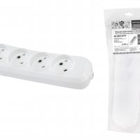 Колодка TDM 4гн 10А без заземления белый Народная (10)