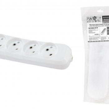 Колодка TDM 4гн 10А без заземления белый Народная (10)