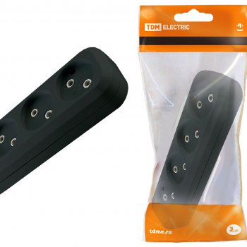 Колодка TDM 4гн 10А без заземления чёрный