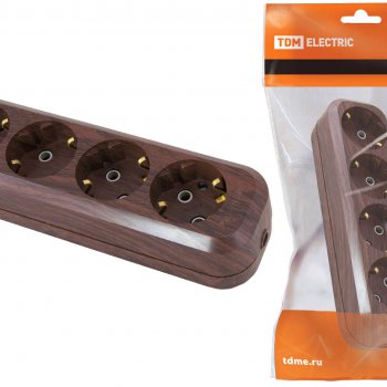 Колодка TDM 4гн 16А с заземлением бук (15)