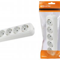 Колодка TDM 5гн 16А с заземлением белый (12)