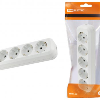 Колодка TDM 5гн 16А с заземлением белый (12)