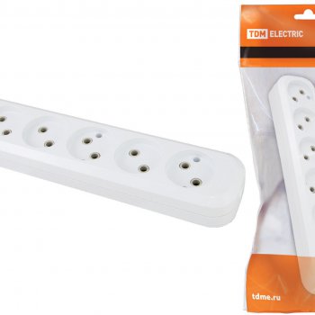 Колодка TDM 6гн 10А без заземления белый (14)