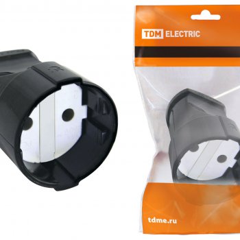 Штепсельное гнездо TDM без заземления 10А чёрный (20)