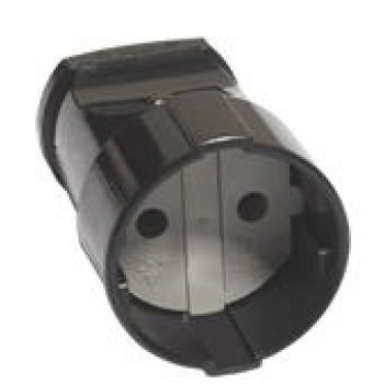 Штепсельное гнездо Универсал 10А без заземления чёрный (20)