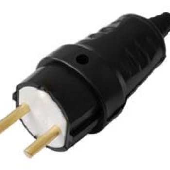 Вилка каучук Светоприбор прямая без заземления 6А (48)