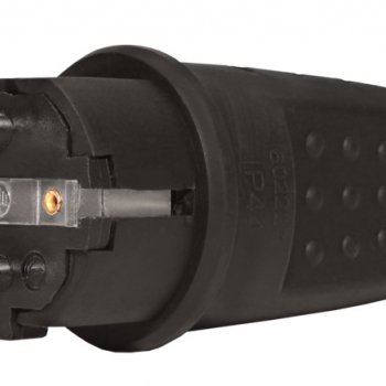 Вилка каучук Универсал прямая с заземлением 16А (40)