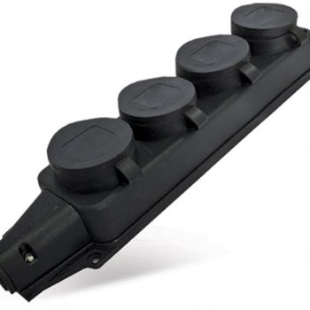 Колодка каучук Универсал 4гнезда с заземлением 16А (8)