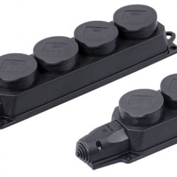 Розетка каучук IEK 4гнезда IP44 РБ34-1-0м Омега (6)