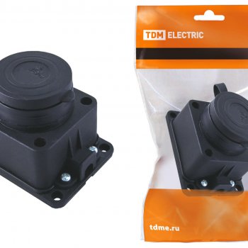 Розетка каучук TDM 1гнездо IP44 16А (12)